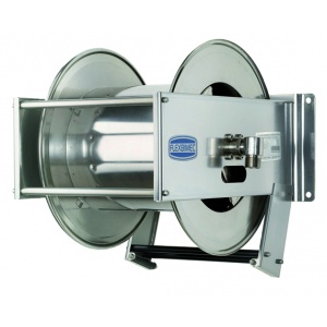 Automatic stainless steel reel for 15 m hose 1″ for gasoline