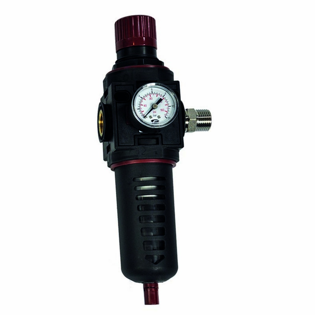 Compressed air pressure regulator with manometer and air filter 1/2 ...